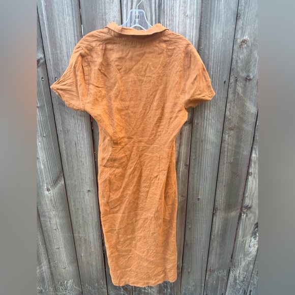 Quince Terracotta Linen button down Dress - Picture 11 of 16